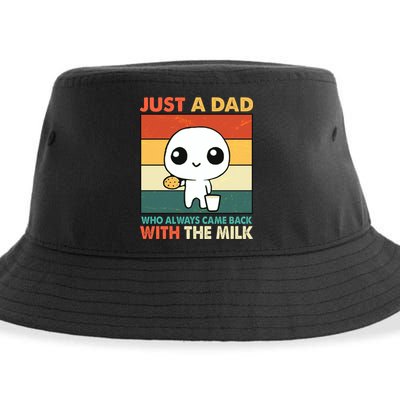 Funny Just A Dad Who Always Came Back With The Milk Sustainable Bucket Hat