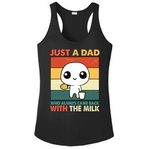 Funny Just A Dad Who Always Came Back With The Milk Ladies PosiCharge Competitor Racerback Tank