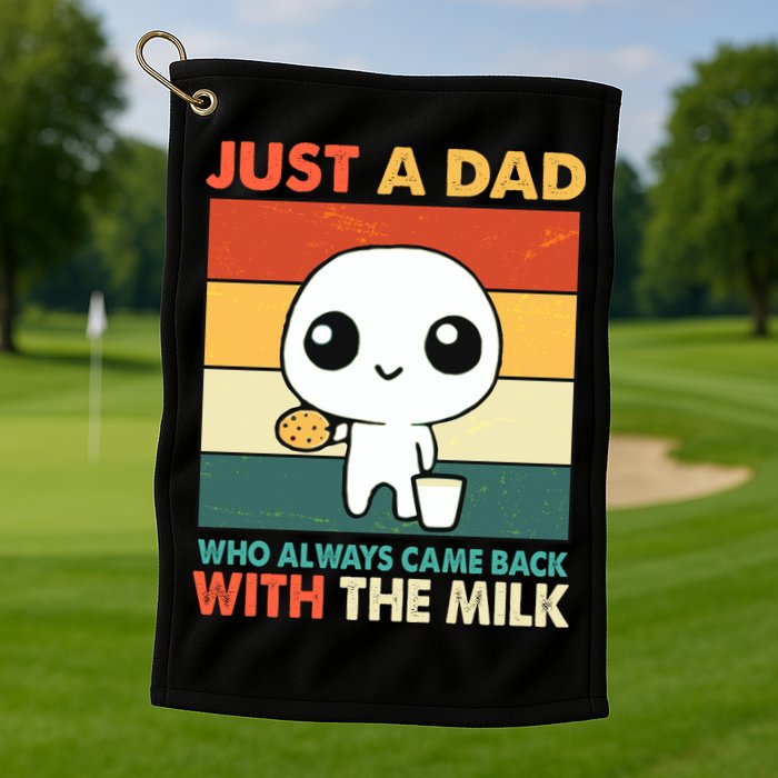 Funny Just A Dad Who Always Came Back With The Milk Golf Towel