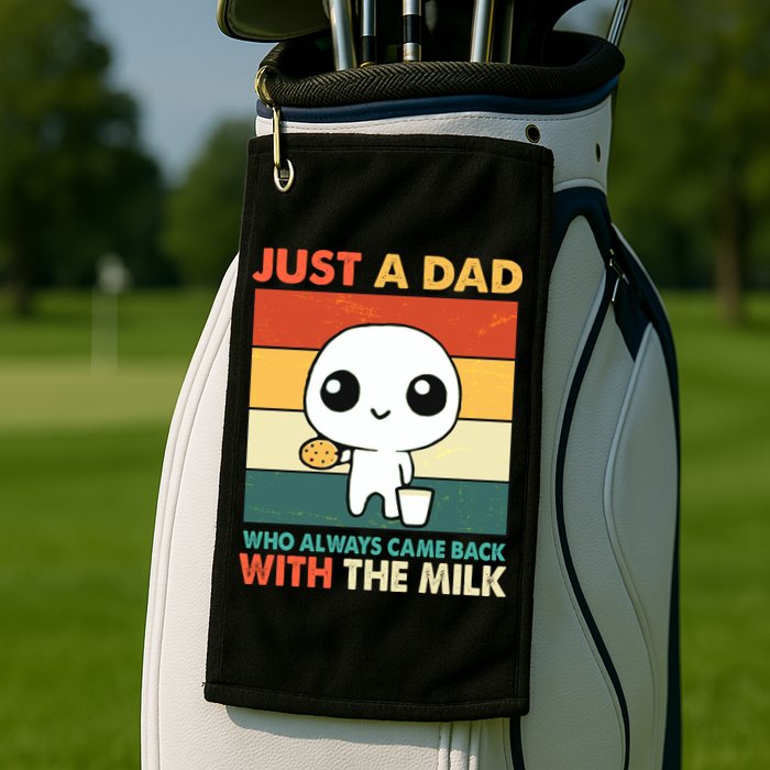 Funny Just A Dad Who Always Came Back With The Milk Golf Towel