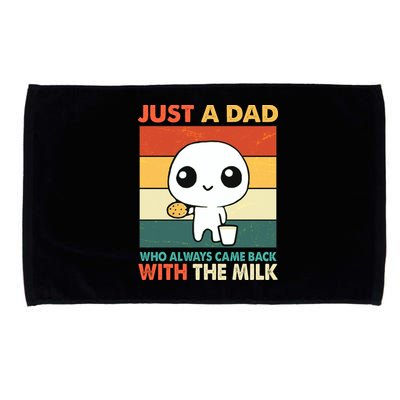Funny Just A Dad Who Always Came Back With The Milk Microfiber Hand Towel