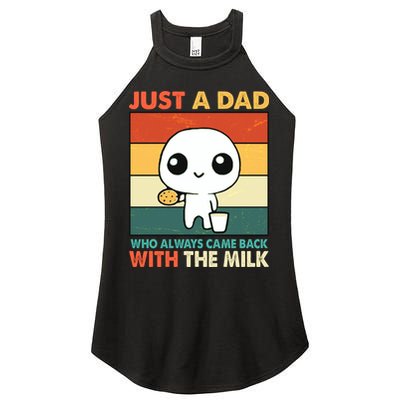 Funny Just A Dad Who Always Came Back With The Milk Women's Perfect Tri Rocker Tank