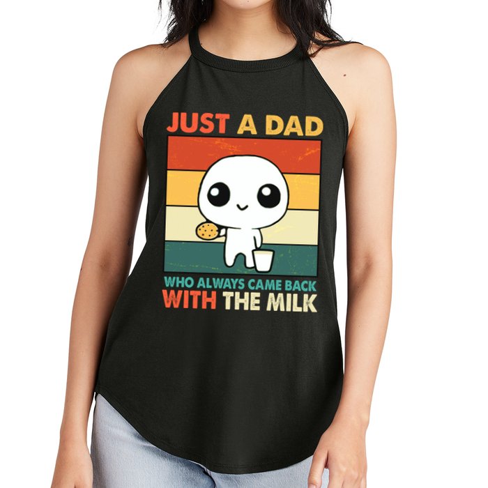 Funny Just A Dad Who Always Came Back With The Milk Women's Perfect Tri Rocker Tank