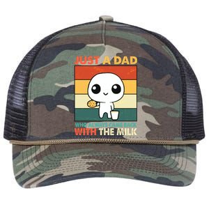 Funny Just A Dad Who Always Came Back With The Milk Retro Rope Trucker Hat Cap