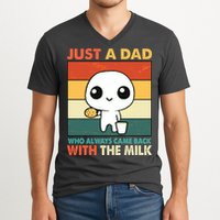 Funny Just A Dad Who Always Came Back With The Milk V-Neck T-Shirt