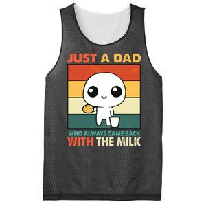 Funny Just A Dad Who Always Came Back With The Milk Mesh Reversible Basketball Jersey Tank