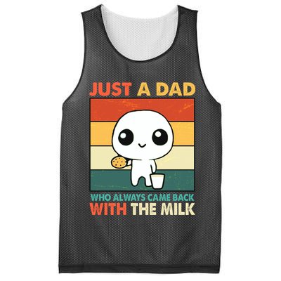 Funny Just A Dad Who Always Came Back With The Milk Mesh Reversible Basketball Jersey Tank