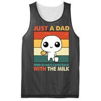 Funny Just A Dad Who Always Came Back With The Milk Mesh Reversible Basketball Jersey Tank