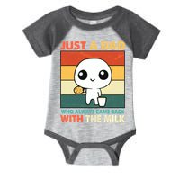 Funny Just A Dad Who Always Came Back With The Milk Infant Baby Jersey Bodysuit
