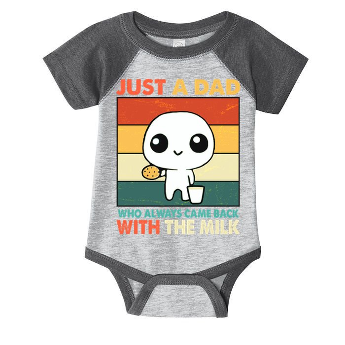 Funny Just A Dad Who Always Came Back With The Milk Infant Baby Jersey Bodysuit