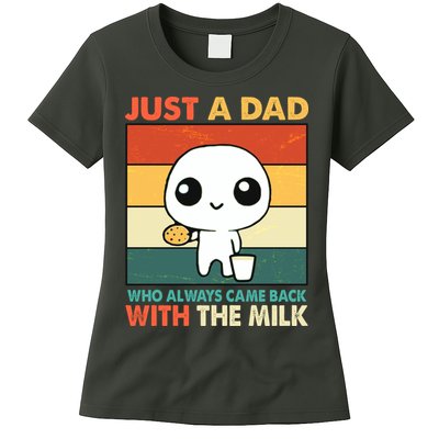 Funny Just A Dad Who Always Came Back With The Milk Womens T-Shirt