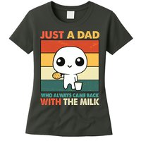Funny Just A Dad Who Always Came Back With The Milk Womens T-Shirt