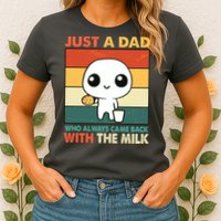 Funny Just A Dad Who Always Came Back With The Milk Womens T-Shirt