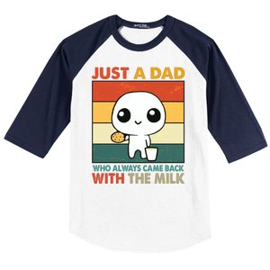 Funny Just A Dad Who Always Came Back With The Milk Baseball Sleeve Shirt