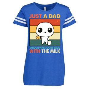 Funny Just A Dad Who Always Came Back With The Milk Enza Ladies Jersey Football T-Shirt