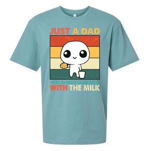 Funny Just A Dad Who Always Came Back With The Milk Sueded Cloud Jersey T-Shirt