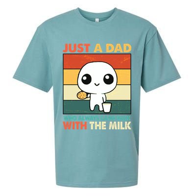 Funny Just A Dad Who Always Came Back With The Milk Sueded Cloud Jersey T-Shirt