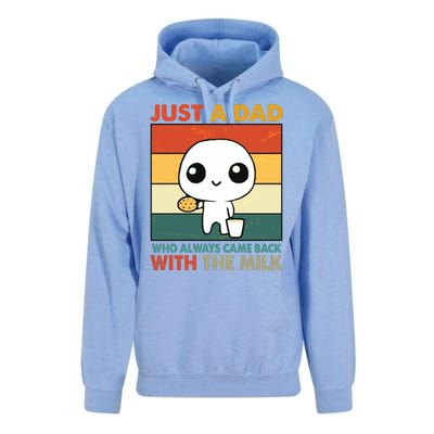 Funny Just A Dad Who Always Came Back With The Milk Unisex Surf Hoodie