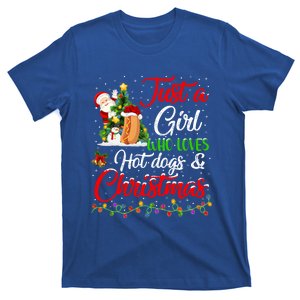 Funny Just A Who Loves Hot Dogs And Christmas Gift T-Shirt