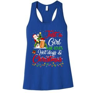 Funny Just A Who Loves Hot Dogs And Christmas Gift Women's Racerback Tank