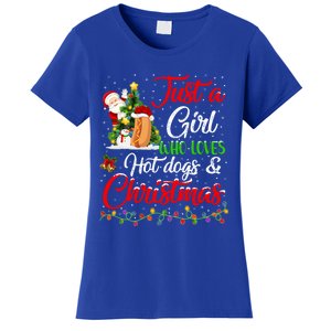 Funny Just A Who Loves Hot Dogs And Christmas Gift Women's T-Shirt