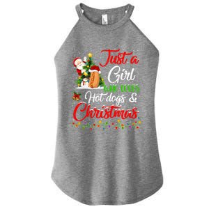 Funny Just A Who Loves Hot Dogs And Christmas Gift Women's Perfect Tri Rocker Tank