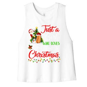 Funny Just A Who Loves Hot Dogs And Christmas Gift Women's Racerback Cropped Tank