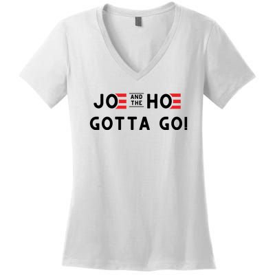 Funny Joe And The Hoe Gotta Go #FJB Design Women's V-Neck T-Shirt