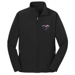 Fighter Jet Airplane American Flag Heart Core Soft Shell Jacket