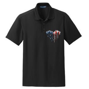 Fighter Jet Airplane American Flag Heart Dry Zone Grid Polo