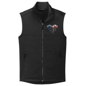 Fighter Jet Airplane American Flag Heart Collective Smooth Fleece Vest