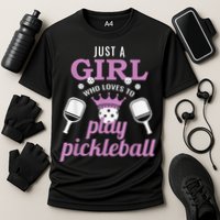 Funny Just A Girl Who Loves To Play Pickleball Cooling Performance Crew T-Shirt