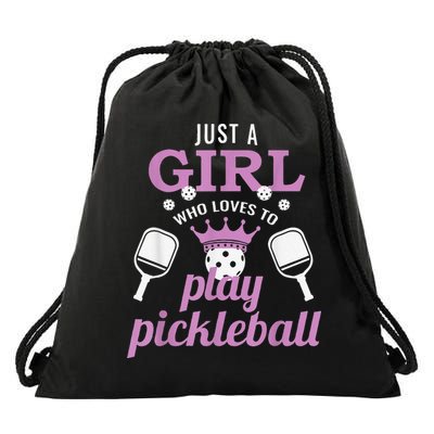 Funny Just A Girl Who Loves To Play Pickleball Drawstring Bag