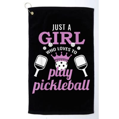 Funny Just A Girl Who Loves To Play Pickleball Golf Towel