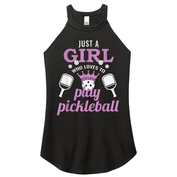 Funny Just A Girl Who Loves To Play Pickleball Women's Perfect Tri Rocker Tank