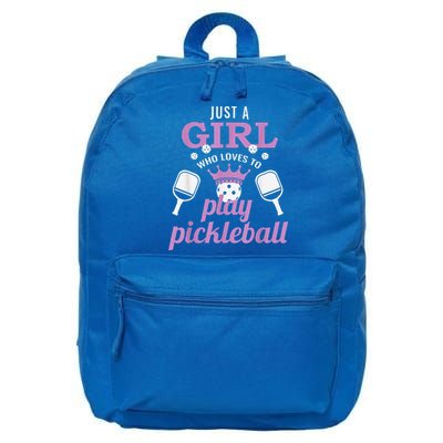 Funny Just A Girl Who Loves To Play Pickleball 16 in Basic Backpack