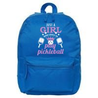 Funny Just A Girl Who Loves To Play Pickleball 16 in Basic Backpack