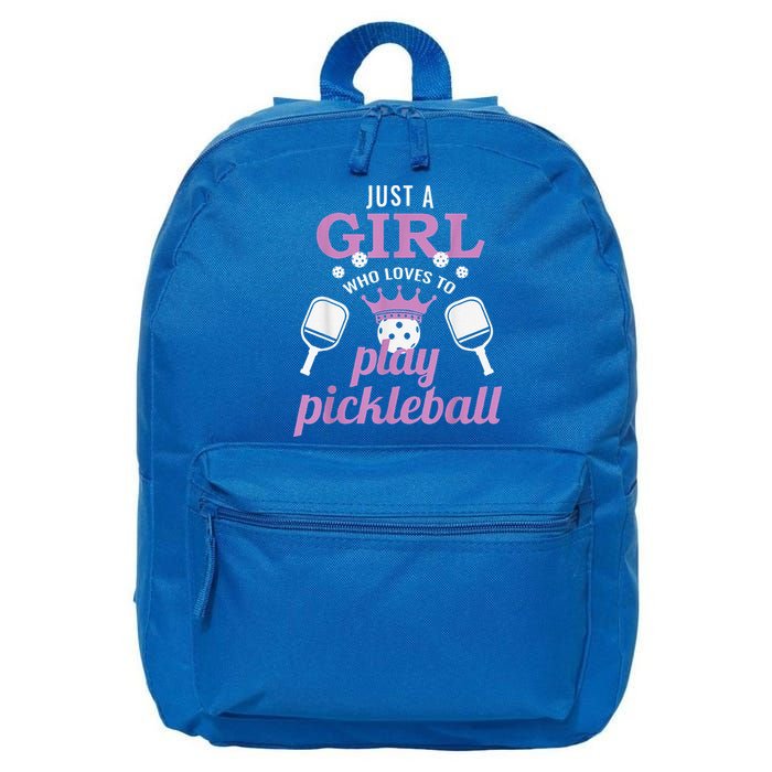 Funny Just A Girl Who Loves To Play Pickleball 16 in Basic Backpack