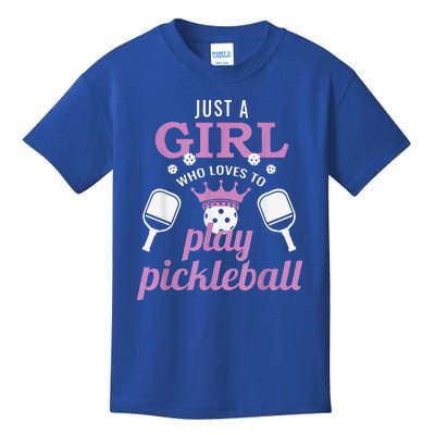 Funny Just A Girl Who Loves To Play Pickleball Kids T-Shirt