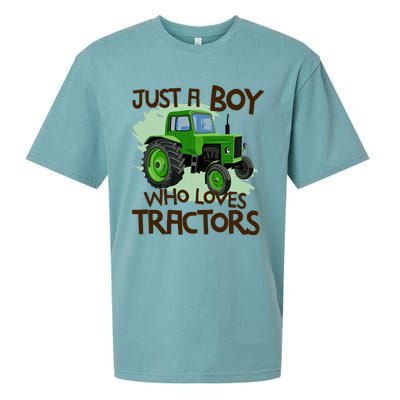 Farm Just A Boy Who Loves Tractors Gift Sueded Cloud Jersey T-Shirt