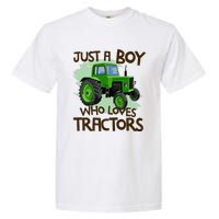 Farm Just A Boy Who Loves Tractors Gift Garment-Dyed Heavyweight T-Shirt