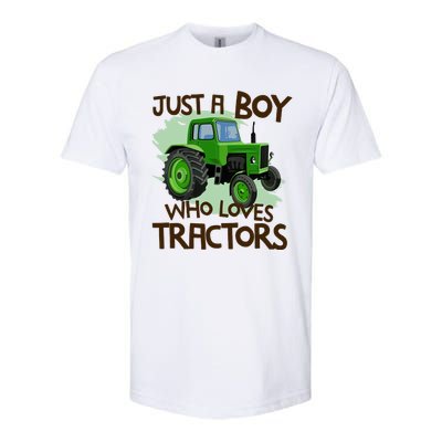 Farm Just A Boy Who Loves Tractors Gift Softstyle CVC T-Shirt