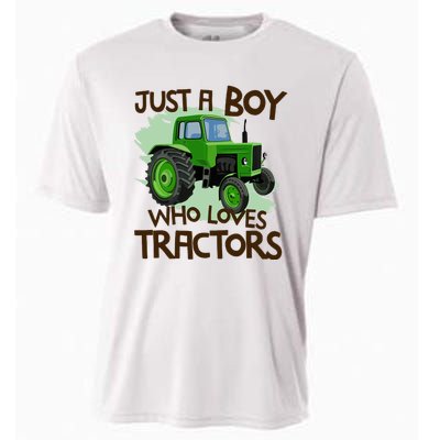 Farm Just A Boy Who Loves Tractors Gift Cooling Performance Crew T-Shirt