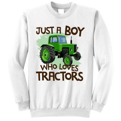 Farm Just A Boy Who Loves Tractors Gift Sweatshirt