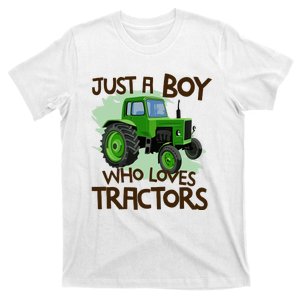 Farm Just A Boy Who Loves Tractors Gift T-Shirt