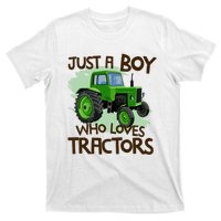 Farm Just A Boy Who Loves Tractors Gift T-Shirt