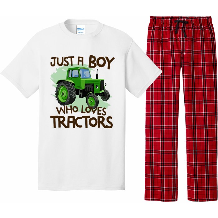 Farm Just A Boy Who Loves Tractors Gift Pajama Set