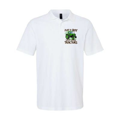 Farm Just A Boy Who Loves Tractors Gift Softstyle Adult Sport Polo