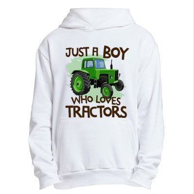 Farm Just A Boy Who Loves Tractors Gift Urban Pullover Hoodie