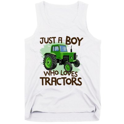 Farm Just A Boy Who Loves Tractors Gift Tank Top